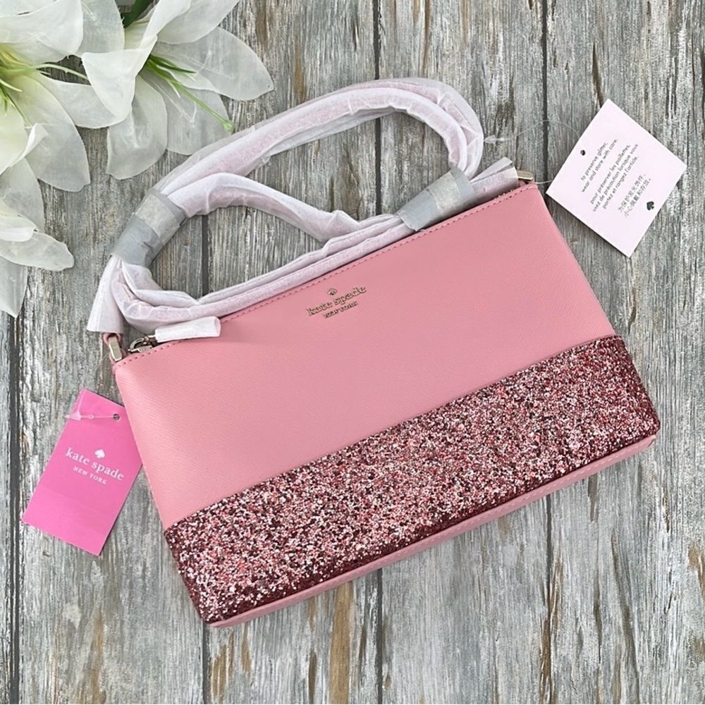 Kate Spade Flash Dipped Glitter Crossbody Bag Purse